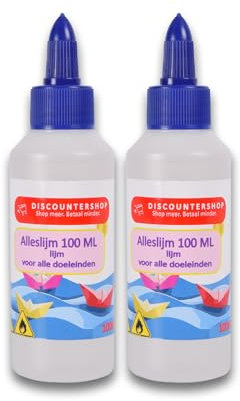 Transparenter Hobbykleber, 100ml Klebstoffflasche, Handlicher Kunstelkleber für verschiedene Anwendungen I 2er Set Trocknen Allekleber