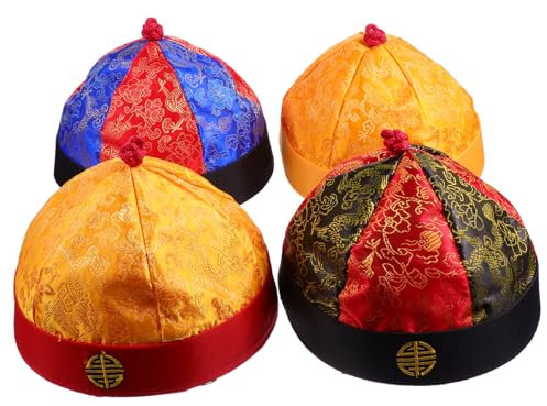 PACKOVE 4 Pièces Chapeaux De Costume Vintage Avec Tresses Styles De Chapeaux Décoratifs Chinois Ancien