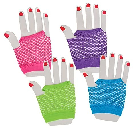Holibanna 12 Paar Fingerlose Nylon-netzhandschuhe Unisex Kurze Handschuhe Für Kostümball Club Party – Einheitsgröße