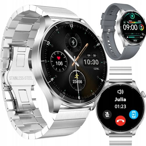 FOREVER Smartwatch Grand 2 SW-710 Uomo Donna – Display 1,45 412x412, Bluetooth 5.0, Cardiofrequenzimetro, Notifiche, Multisport, Impermeabile IP67, Batteria 5 Giorni