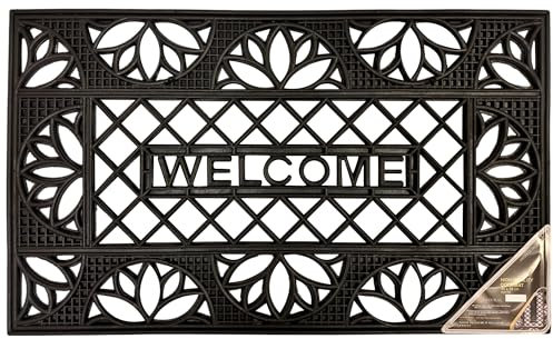 Lifestyle comfort ltd WELCOME Rubber Door Mat 75 cm x 45 cm Heavy Duty Non-Slip Entrance Floor Door Mat Indoor & Outdoor Mats for Front Door Dirt Scrapper Garden Matting Welcome Design (PACK OF 1)