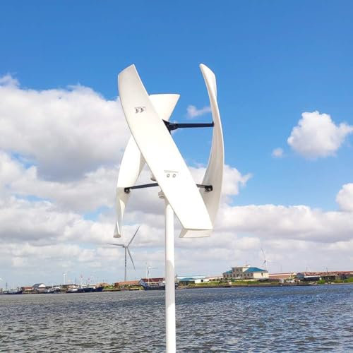 KK-GGL Wind Turbine Generator Combo Kit, 3-Blade Wind Power Generator, Wind Power Generator with Controller & Storage Battery, Low Wind Speed Wind Turbine, Telegraph Pole Included,2000W 24V 4m