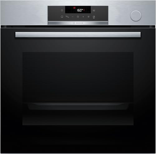 Bosch HRG532BS3 Serie 4, Forno con vapore da incasso, Display LED Touch, Funzione Air Fry, EcoClean, 15 programmi automatici, Acciaio, 60 x 60 cm