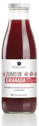 PLANETA HUERTO | Zumo de Granada 100% Fruta Ecológica Exprimida - Sin Azúcar Añadido - 750 ml |