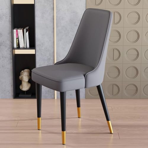 FLEPYHB Esszimmerstühle Luxuriöser 1-teiliger Esszimmerstuhl, mit Kunstleder gepolsterter Küchenstuhl mit Rückenlehne und stabilen Metallbeinen, Frisierstuhl, Verhandlungsstuhl, lässiger Empfangsstu