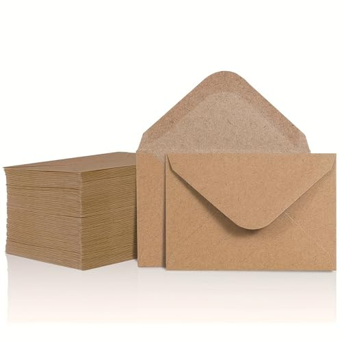 50 Stück Braun Briefumschläge, Vintage Kraftpapier Umschläge 175 x 125mm, Ohne Fenster Kuverts für Briefe Grußkarten Geburtstagskarten Hochzeitskarte Einladungen Weihnachtskarten