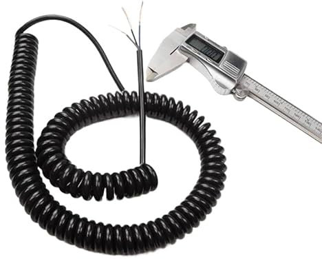 CEHJZQRPL Cavo per microtelefono a Spirale, Cavo a Molla Nero 3 conduttori 22AWG Cavo Estensibile da 1 Metro a 15 Metri Filo telescopico Bobina Retrattile(Stretch 15 Meter 3 cores 22 AWG)