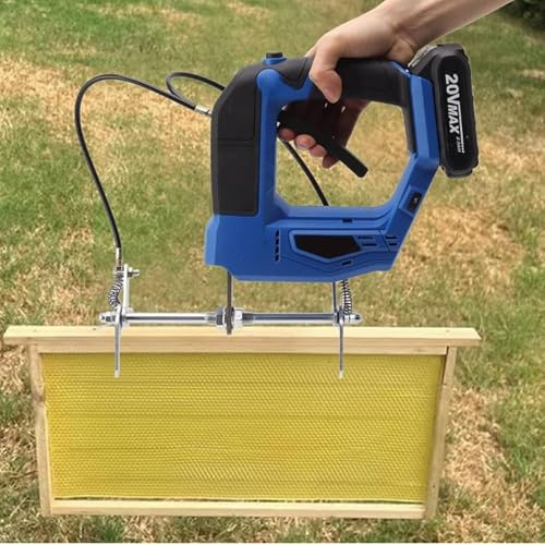 Aspirateur d'abeilles portatif, secoueur d'abeilles électrique portable à 4 vitesses, machine à secouer le miel sans fil, outil d'apiculture avec boîte de rangement pour apiculteurs ,Blue-2Battery
