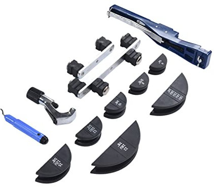 HZWMQDLF Kit piegatubi, piegatubi a cricchetto da 6 a 22 mm con Funzionamento a Una Mano, 0 a 90 Gradi, per sistemi Pneumatici
