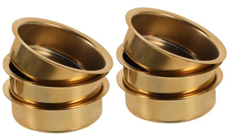 MAGICLULU 6pièces Boîtes à Bougies Chauffe-Plat Métal Coupelles à Bougies Parfumées Vides pour DIY Dorées