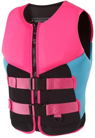 YAMNYSS Giubbotto di Salvataggio da Donna Giubbotto Salvagente Galleggiante in Neoprene Cinture Regolabili Gilet da Nuoto per Tutti Gli Sport Acquatici Kayak Surf,Rosa,XL