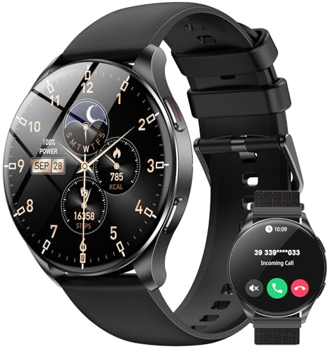 Smart Watch for Men Women,Answer/Make Call, 1.43 AMOLED Always-on Display Smartwatch,IP68 Waterproof Fitness Watch with 100+ Sports/Heart Rate/Sleep Monitor/ SpO2,Large Batter/Fast Charging/2Straps