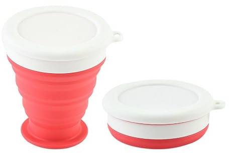 CUAJHNPX gobelet Pliable Tasse d'eau Pliante De Voyage Portable en Plein Air Sports Camping-rose-350 ML