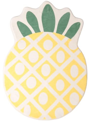 Remingtape 1 Stück für Kinder, rutschfeste, Saugfähige Küchenmatte, Cartoon-Ananas-Teppiche, Gelb