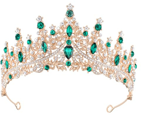 DRESHOW Birthday Crown for Women Birthday Crystal Rhinestone Tiara for Girls Decorations Hair Accessories Wedding Tiara Glitter Princess Crown Headbands for Party