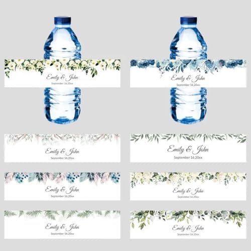 SHENGBEIDZ 30 Adesivi Personalizzati for Bottiglie d'Acqua Bar Mitzvah con Testo Personalizzato e Nome, Etichette for Bottiglie d'Acqua Minerale, bomboniera autoadesiva Fai da Te