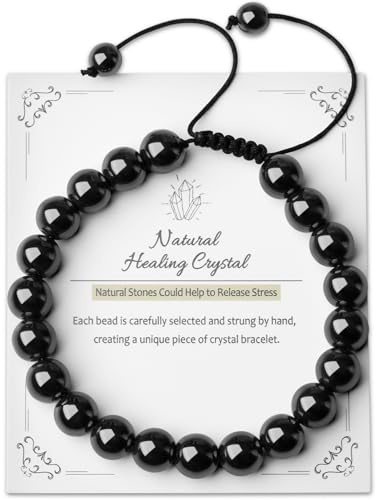 XIANNVXI 8mm Perlenarmband Damen Armband Echte Steine Kristalle Armbänder Damen Verstellbares Armband