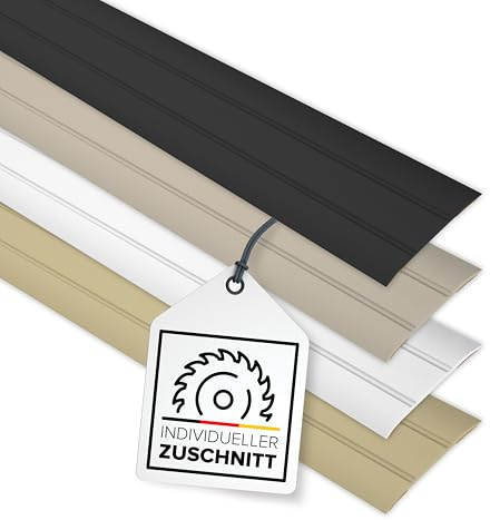 D-TACK Übergangsprofil Alu selbstklebend nach Maß | Breite 37 mm | Flache Übergangsleiste | Abdeckleiste in Handwerkerqualität | Maßanfertigung | Schwarz