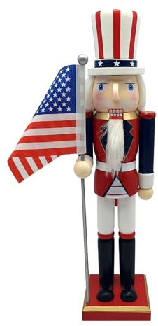 Xanorrg Soldato Schiaccianoci dal Design Unico per Appassionati Commemorazioni del Giorno Juemorial Ornamento Regalo Patriottismo Regalo Celebrazione delle Vacanze.