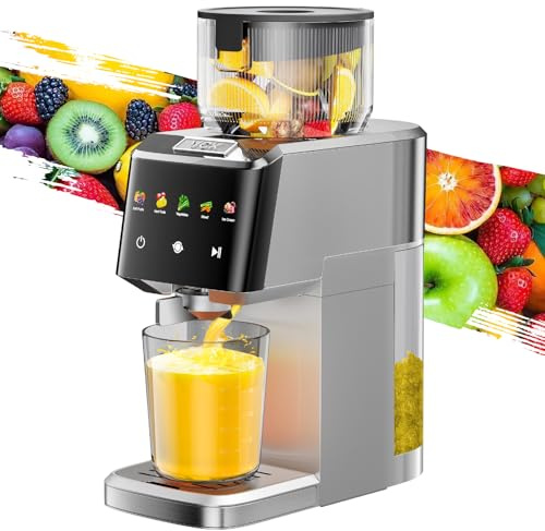 VCK Cold Press Juicer - Large 5.12 Feed Chute, Easy to Clean Slow Masticating for Nutrient Retention Quiet Motor -Silver