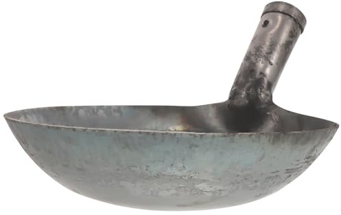 TOBBOMEY Palette lo Sterco e Pala la Pulizia del Fango in Metallo Resistente, Mestolo D'acqua per Pozzetti Fognari e Cantieri Edili, Pala Multifunzione Manico Verticale da 20 Cm