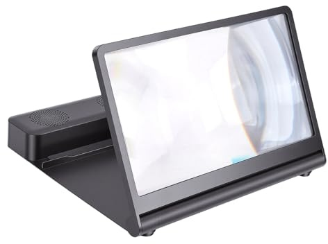 Cuifati Smartphone-Bildschirmlupe mit Bluetooth-Lautsprecher, 3D-HD-Handy-Vergrößerungsprojektor, Bildschirmvergrößerung, Bildschirmlupe, Telefonhalter für Filme, Videos, Spiele