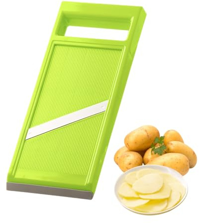 Merzio Portable Vegetable Slicer, Stainless Steel Kitchen Food Slicer for Quick Slice, Ergonomic Handheld Potato Cutter & Cucumber Peeler, Uniform Slicing Gadgets for Vegetables & Fruits