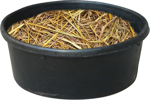 Gummi-Futterpfanne – 4 l Gummi-Futtereimer für Pferde, Wasserbehälter, Futtertrog für Outdoor, Ranch, Bauernhof, Katzen, Hunde, Huhn, Ziege, Kleintiere, schöne Verarbeitung