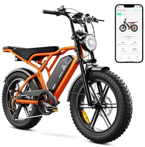 TST Bicicleta Eléctrica para Hombre y Mujer, Neumáticos Gordos 20''*4.0, E-Bike con Control por Aplicación y Suspensión, Batería 48V 15AH/ 25AH Motor 250W Carga Máxima 204kg