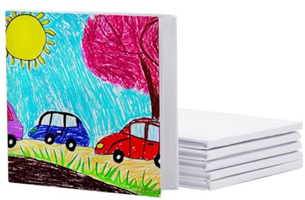 Paper Junkie Blank Books for Kids to Write Stories - 5.2 x 5.2 in White Hardcover, 6-Pack - Unlined Sketchbook Journal & Composition Notebook - Drawing Notebook for Kids - Create Your Own Book