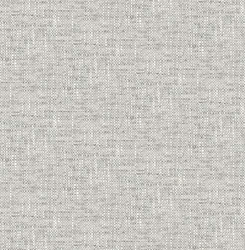 NuWallpaper Poplin Texture Peel and Stick Wallpaper, Grey, Textured Removable Wallpaper, 20.5 in x 18 ft