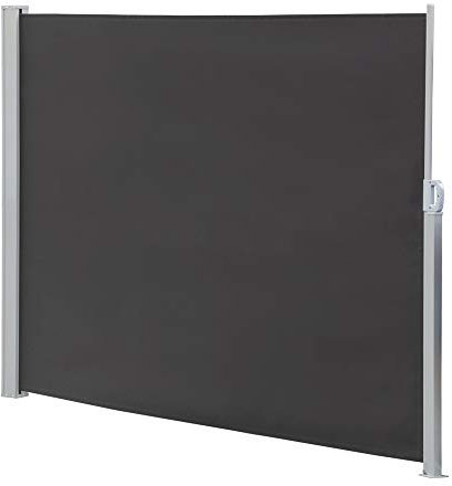 Melko Seitenmarkise ausziehbar 160x300cm Markise Anthrazit Polyester Sichtschutz Seitenrollo Windschutz Seitenrollo