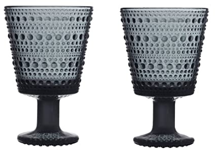 Iittala 1057031 Kastehelmi 2-er Set Gläser 26cl, dunkelgrau, Glas