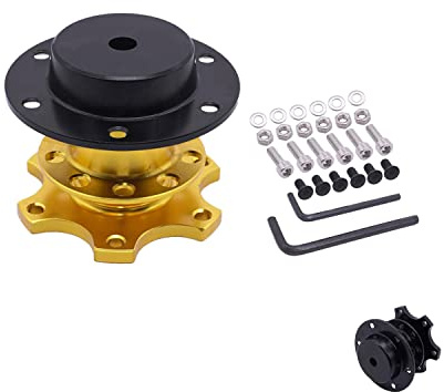 CENPEK Adaptador universal de cubo de liberación rápida para volante – 6 agujeros de liberación rápida Hub Racing adaptador viene con accesorios