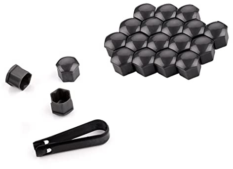 LST 20x Sechskant Felgen Radschraube Abdeckkappen Kappen Set 17 mm grau glänzend