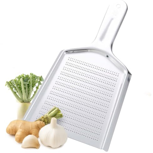 TIKUSAN Japanische Reibe, Oroshigane-Hobel, Edelstahl, hergestellt in Japan, für Rettich, Knoblauch, Ingwer, Obst, Wurzel, Gemüse, 10,4 x 21,6 cm