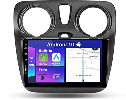 JOYX Android 10 Bilradio För Renault Dokker (2012-2020) - [2G+32G] - Trådlös Carplay + Android Auto - GRATIS Kamera - DAB Ratt 4G BT WiFi Fast Boot - IPS 9 Tum - 2 Din