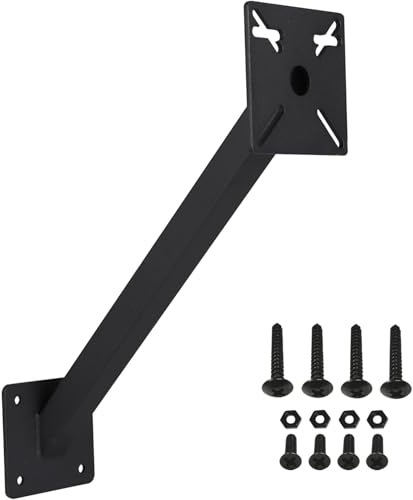 YZZHAJ Keypad Mounting Post Bracket, Heavy Duty Universal Gooseneck Pedestal Mount for Keyboard on Automatic Gate Opener Systems or Garage Door, Black