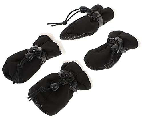 Mipcase 4stücke Teiliges Hundeschuhe Winter Warm Pfotenschutz Mit Reflektierendem Design Für Kleine Hunde Einfach An Auszuziehen rutschfeste Outdoor Schutzschuhe Für Hunde