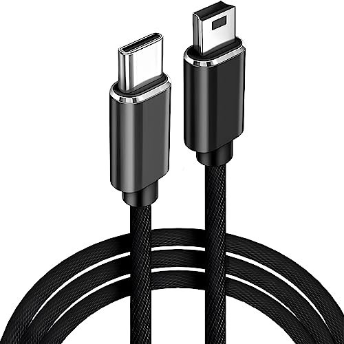 Cable mini USB a USB C, USB C a Mini USB de 3 pies mini USB a tipo C compatible con cámara digital, reproductor de MP3, controlador de PS3, receptor GPS, XPS, Chromebook y más dispositivos Mini B