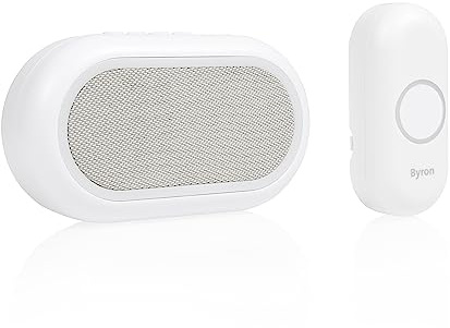 Byron Set Doorbel sans fil - Alerte visuelle multicolore - Fonction muet - Portée 200m - 16 mélodies - Portable - DBY-23561BS