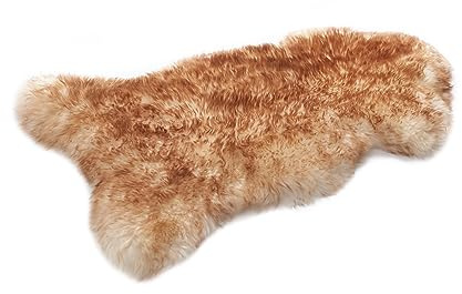 LAMB Mufflon 100-110 cm - Weich Schaffell Echt - Natürlicher Lammfell Teppich für Wohnzimmer & Schlafzimmer - Flauschig - Deko Fell - Naturfell