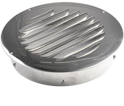 70-300mm Stainless Steel Round Ventilation Grill Screen Hood, Round Extractor Fan Vent Cover Grille Louvre, With Insect Mesh For Bathroom Kitchen,Silver(300mm)