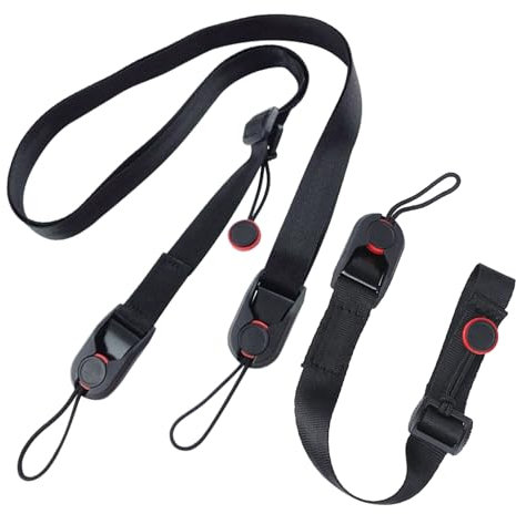 JTMKYO 1 Piece Camera Strap and Hand Strap, Neck Strap, Wrist Strap, Adjustable Multifunctional Strap, Suitable for Most Cameras (Black)
