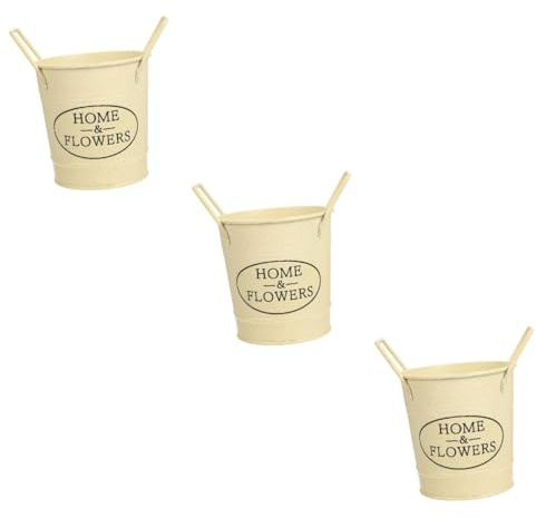 BESPORTBLE 3piezas Maceta De Metal Retro para Plantas Suculentas Cubo Decorativo Asa para Jardín y Hogar para Interior y Exterior