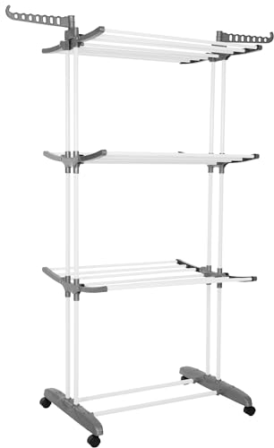 SPRINGOS Stendibiancheria a 4 livelli con ali pieghevoli