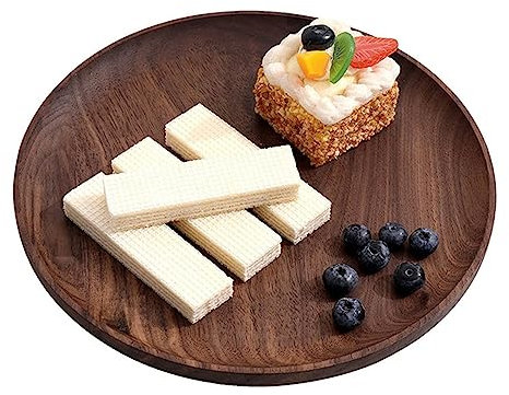 GerRit Bandeja de Madera Bandeja de Madera Plato de Pan Retro Pizza Creativa Plato Redondo