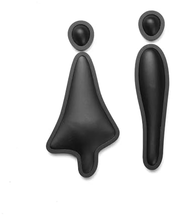 Toilettenschild aus Metall, Toilettenschild for Männer und Frauen – Modernes Badezimmerschild – Toilettenschilder for Unternehmen – Badezimmerschilder for Unternehmen(Black)