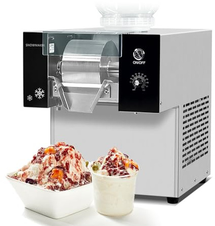Kolice Automatic Snowflake Ice Machine, Electric Crushed Snow Cone Shaver, Smoothie Machine, 125kg/Day, Comes with 2 Buckets, for Food Truck, Restaurant, Milktea Shops, Household, etc