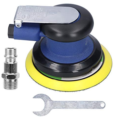 Lijadora orbital aleatoria de aire de 5 pulgadas, pulidora neumática de acero de aleación de 10000 rpm Lijadoras neumáticas de palma para coche para pulido de madera